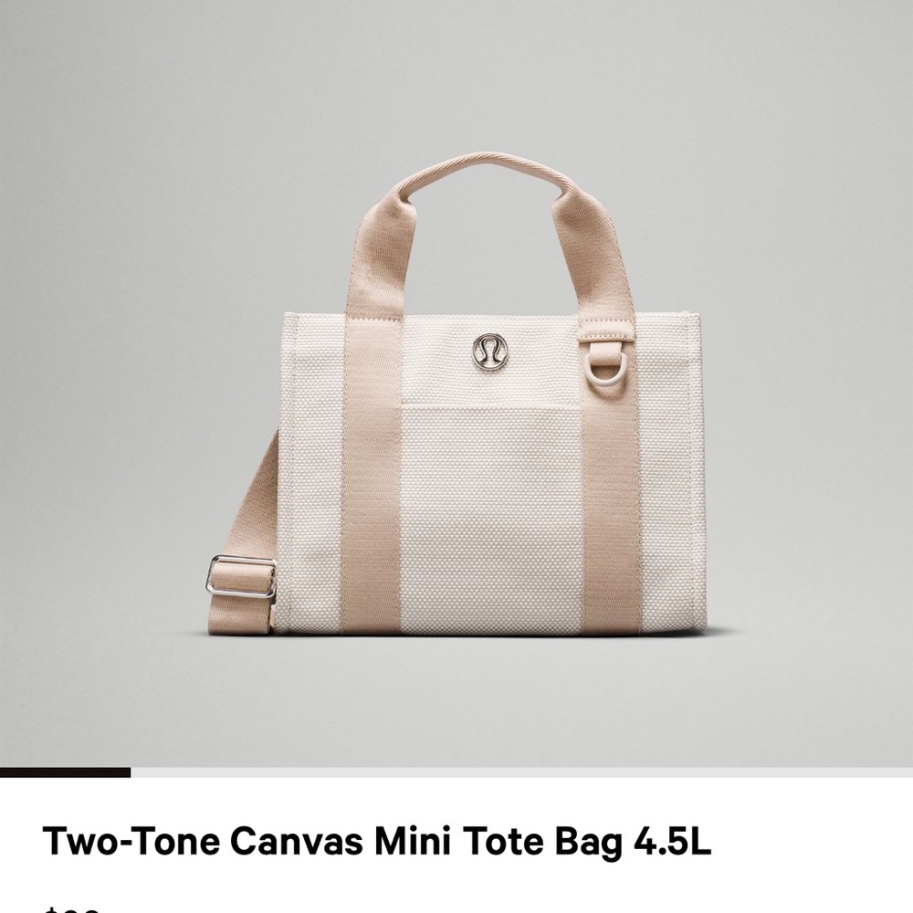 lululemon athletica Two-Tone Canvas Mini Tote Bag - Cream and Tan